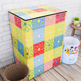 Kuber Industries Washing Machine Cover | Yellow & Check Print Washing Machine Cover | PVC | Top Load Semi-Automatic Washing Machine Cover | Multi